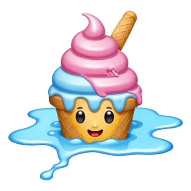 Ice cream fallen on the ground sticker