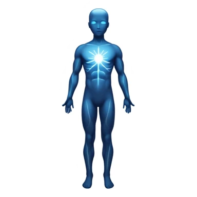 human silhouette with balanced energy lines sticker