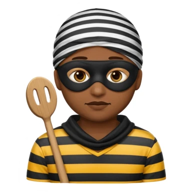 A theif robber emoji,Stripped shirt,eye mask, black head. sticker