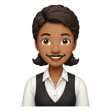 mustached black waiter woman sticker