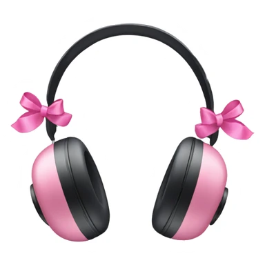 Cute headphones with pink bows on the side  sticker