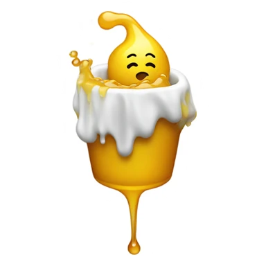 Yellow happy emoji vomiting honey sticker