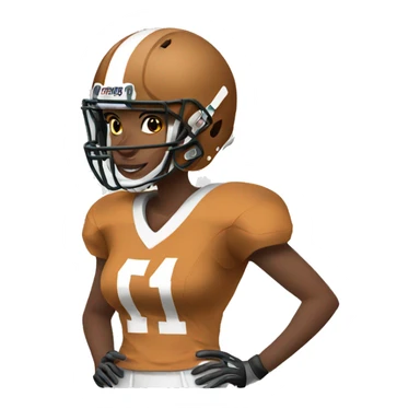 Female Coyote football player sticker
