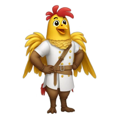 backend developer using a chicken costume sticker