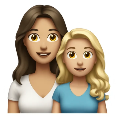 Could you do an emoji, a brunette mother with a blond daughter? sticker