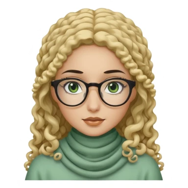 White hijabi girl with black eyes and black long hair white girl and black eyes wearing glasses and a white skin girl with curly honey hair and green eyes sticker