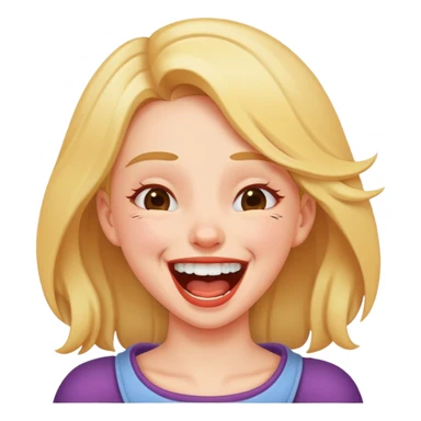 Girl laughing choking herself sticker