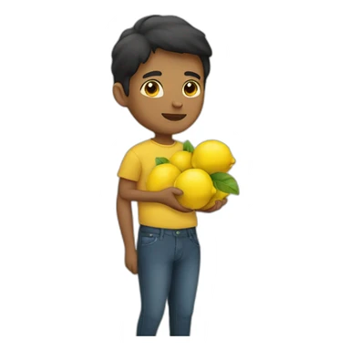 a person holding lemons sticker