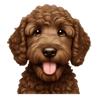 dark brown goldendoodle puppy sticker