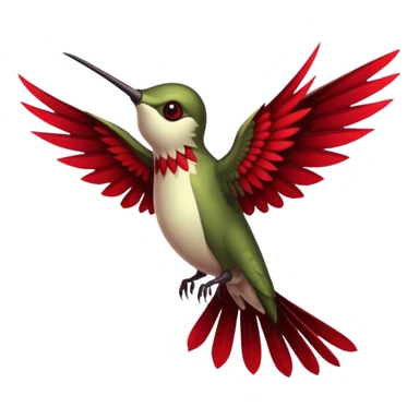 creppy demon like hummingbird with  creppy and very long wings   staring in your soul  sticker