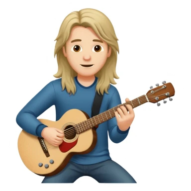 Guy with long hair guitarist sticker