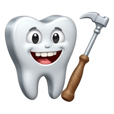 marteau a cote d’une dent sticker