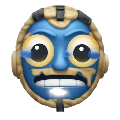 A sentinent Blue phone with Dot eyes and a Mouth sticker