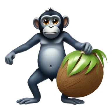 monkey wearing bikini hold a coconut with crocs on sticker