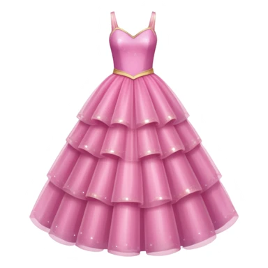 A pink glittering princess gown with layered tulle skirt.



























 sticker