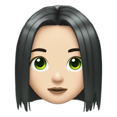 billie eilish with black hair and green roots sticker