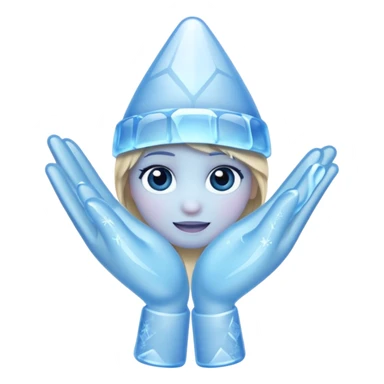hat tip emoji (i.e. just a hat with a hand, tipping the hat), with a frozen hand sticker