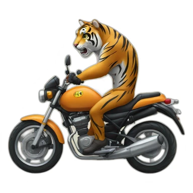 Tigre montando en moto sticker