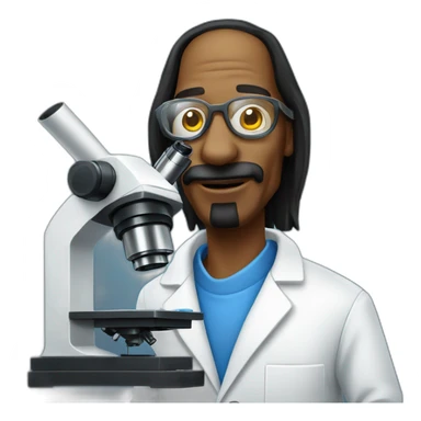 scientist looking like snoop dogg using laser and microscope sticker