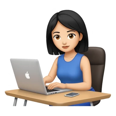 a woman editing a video on a laptop sticker