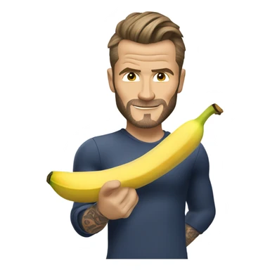 David beckham holding a banana sticker