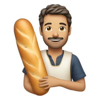 french man holding a baguette sticker