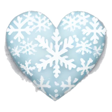 White heart with snowflakes  sticker
