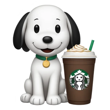 Snoopy with a starbucks sticker