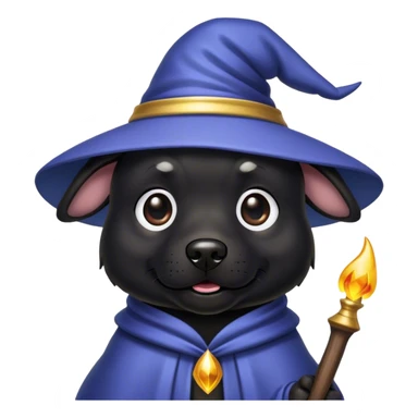 black dog Wizard sticker