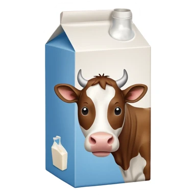 Milk Carton with cow on it  sticker