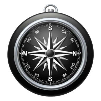 compass with 'mission' sticker