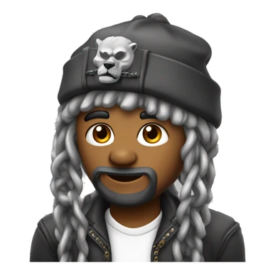 Lobo con cadenas y gorro de reggaetón  sticker