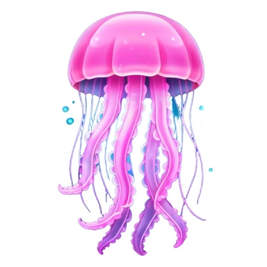 Pink shining jellyfish with sparkles sticker