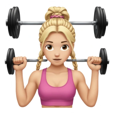 pale gym girl with blonde braided hair lifting weights sticker