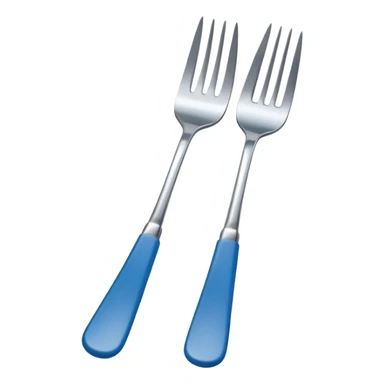 dessert fork with blue handle sticker