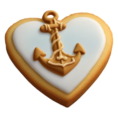 cookie heart with anchor sticker