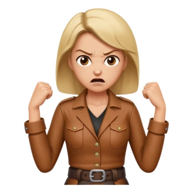 mom with a belt in her hands and an angry expression on her facd sticker