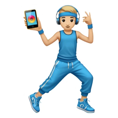 street dancer boy with music player sticker
