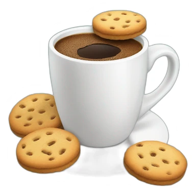 Cup of coffee with biscuits  sticker