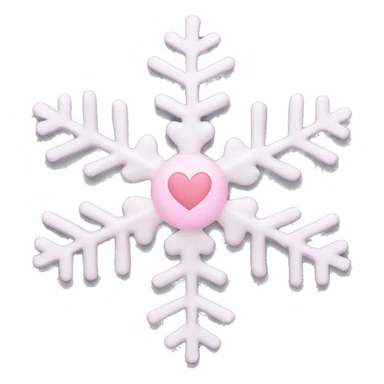 Snowflake with a light pink heart in the middle ￼ sticker