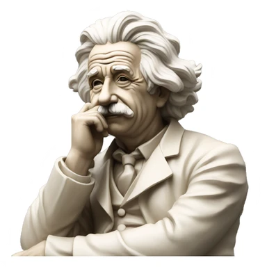 sitting philosopher-statue as albert einstein lean on hist fist sticker