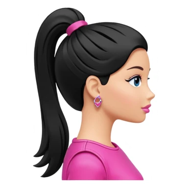 Barbie ponytail silhouette in solid color sticker
