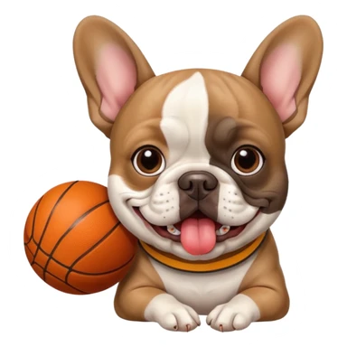 French bulldog with basketball  sticker