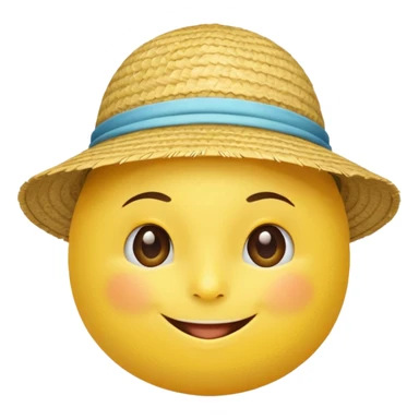A lemon with a straw beach hat, smiling cutely.































 sticker