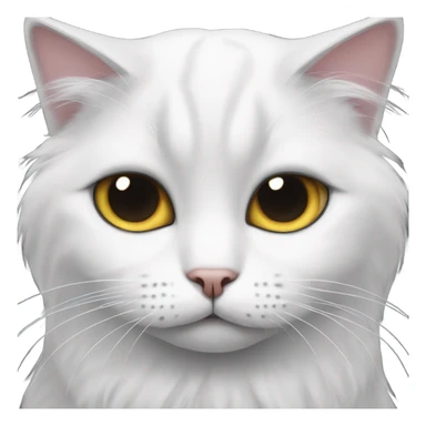 Black and white Turkish angora cat doing sad eyes sticker