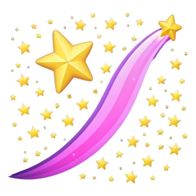 purple-pink shooting star, yelow stars sticker