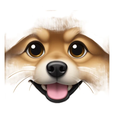 Pomeranian + Chug mixed dog, preferably light brown with a black nose and some grey hairs  sticker