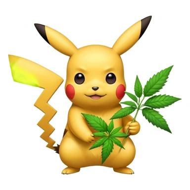 Pikachu and weed sticker