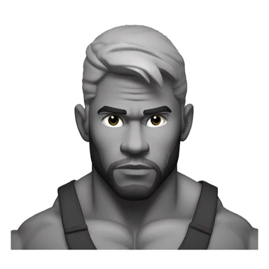 Giga Chad thinking black and white musculation meme a little from profile sticker