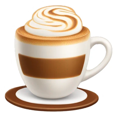 Cappuccino with latte-art in brown mug sticker